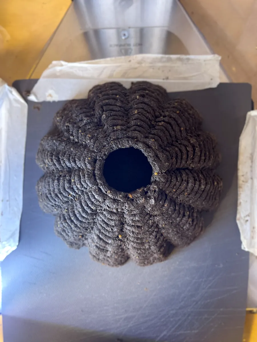 The fluted dome seen from above, a ring of folds around an opening